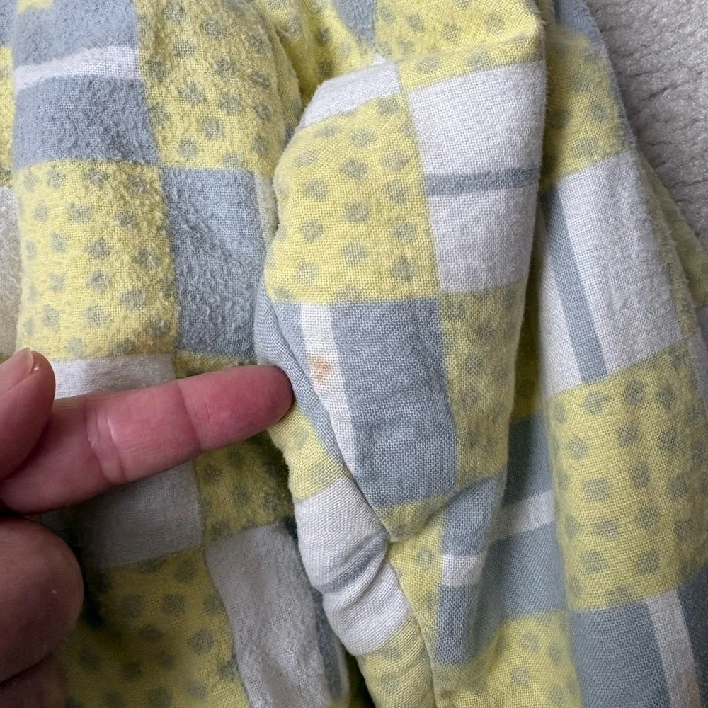 Vintage unbranded soft cozy terry knit bomber jacket with patchwork print, sz S - Picture 5 of 9